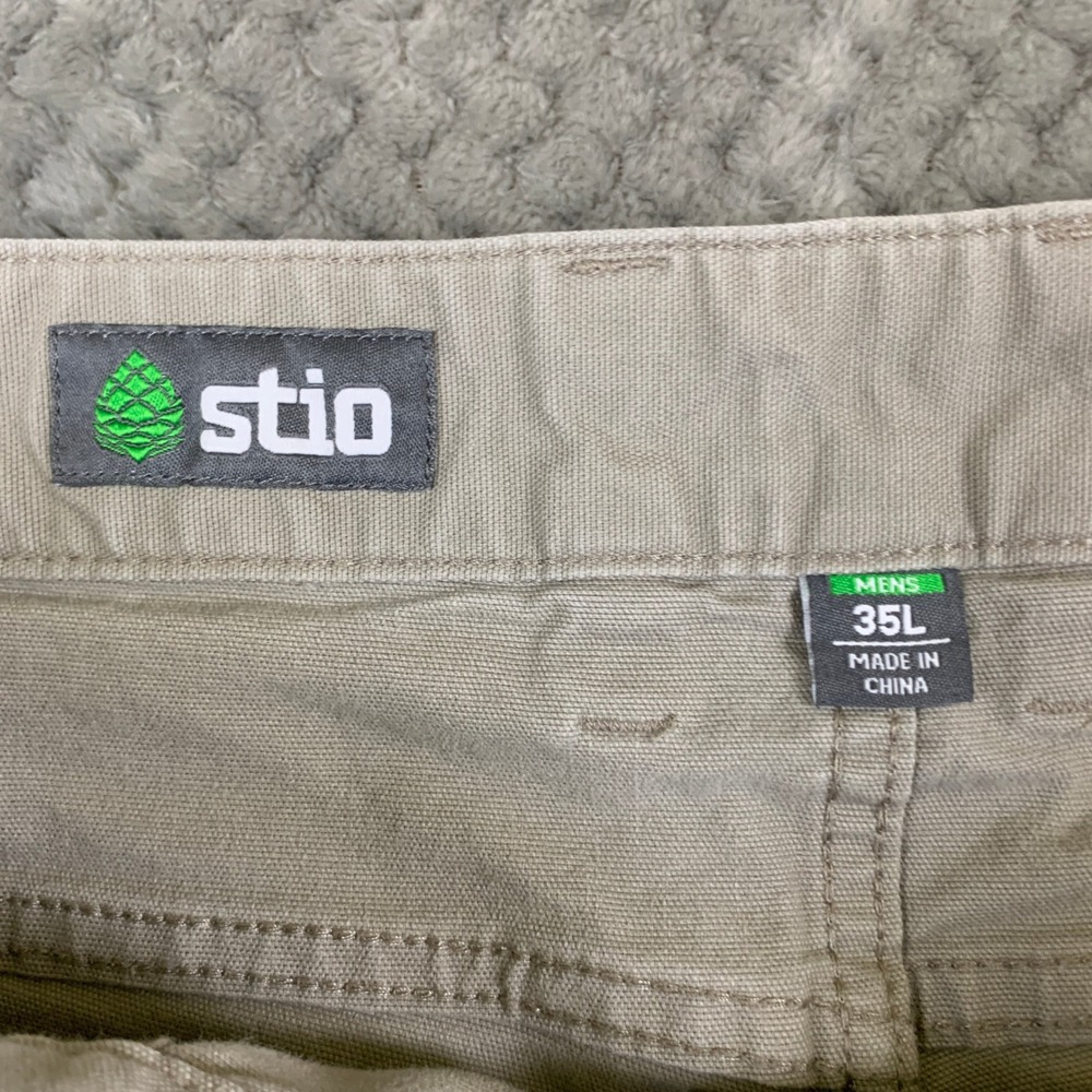 Stio Rivet Canvas Pant Mens 35L Light Khaki Tan Organic Cotton Stretch 200091 - Picture 2 of 11